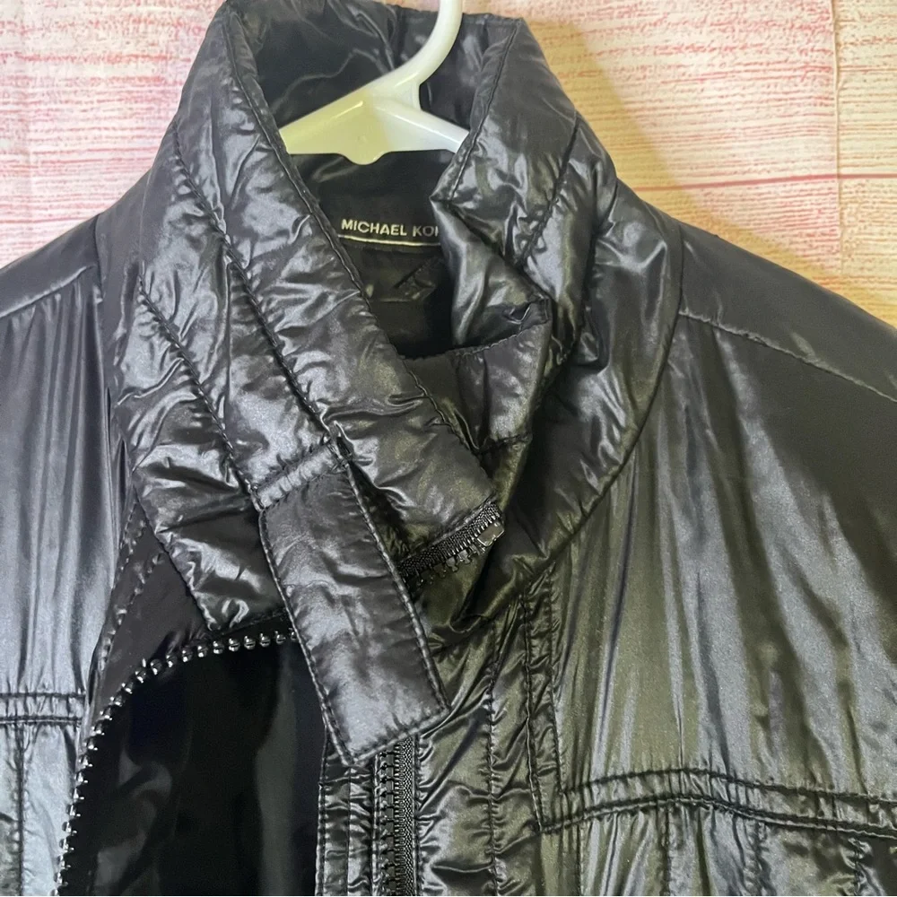 Michael Kors Black Convertible‎ Removable Sleeves Full Zipper Jacket Size Small